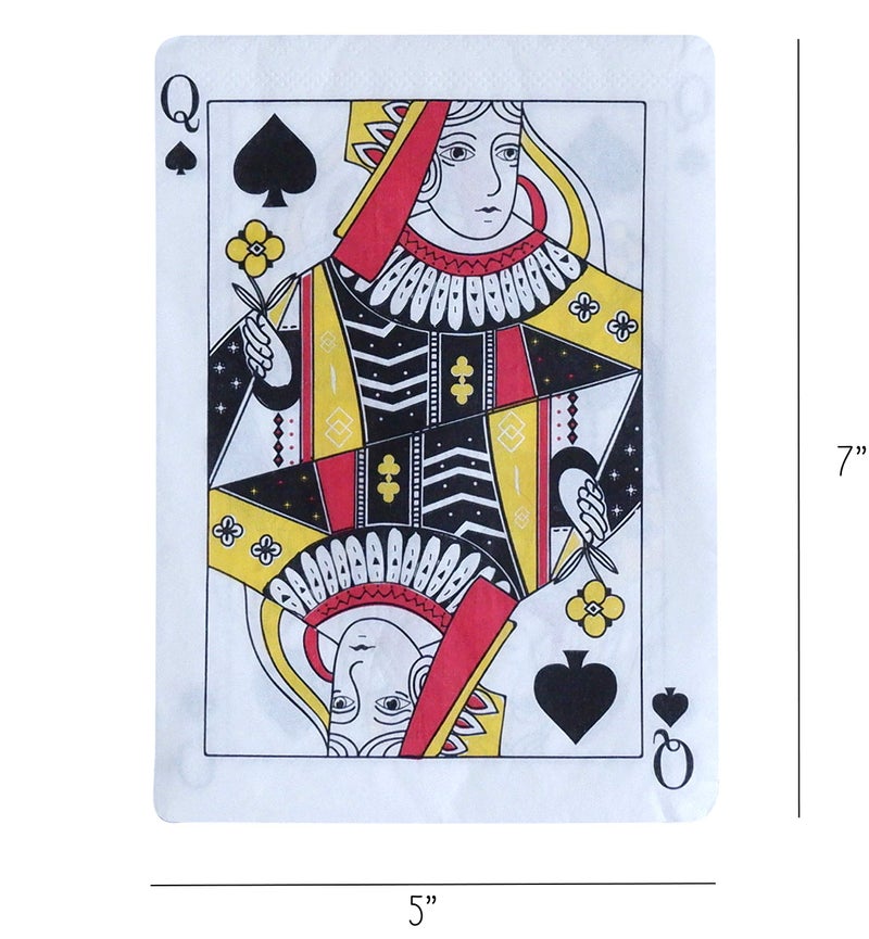 Partay Shenanigans Casino Party Paper Napkins - 50 Pack Queen of Spades Playing Card Shaped Disposable Paper Party Napkins 5"x7" for Casino Night Poker Game Party Supplies Tableware Decoration - Image 2